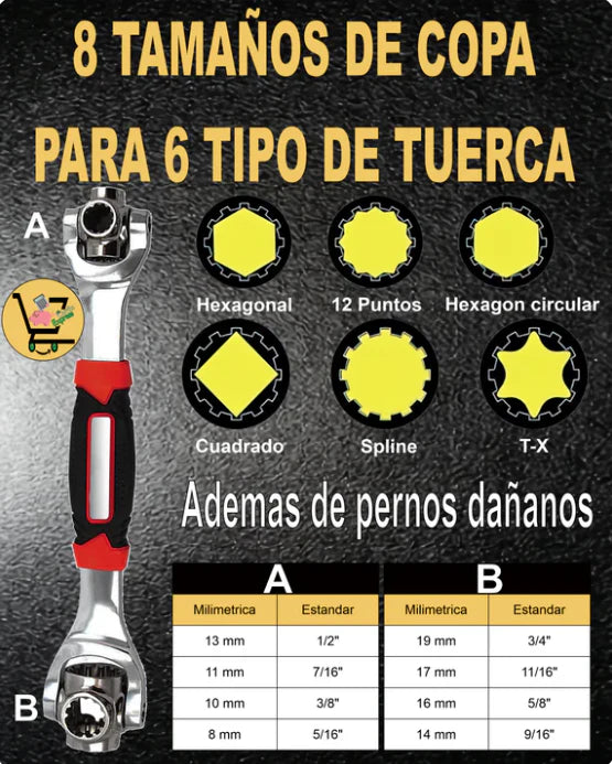 Spin48-Llave multiusos 48 en 1